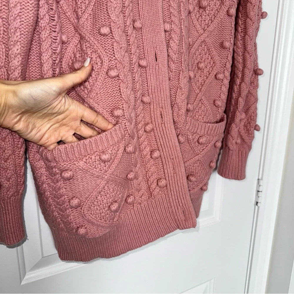 Aritzia Wilfred Alps Cardigan in Rose Blush, merino blend, size small oversized - Picture 11 of 14